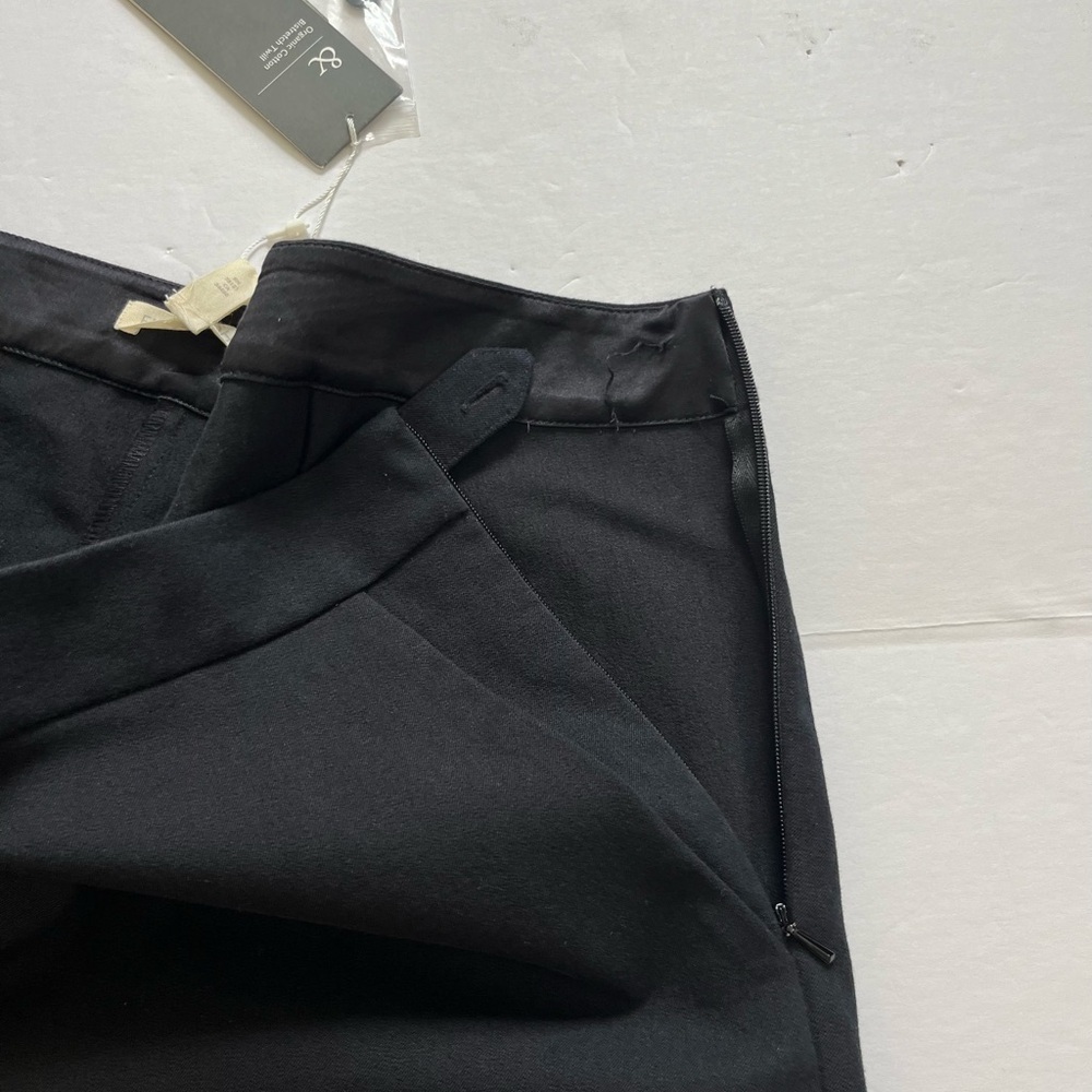 Eileen Fisher Organic Cotton Bistretch Twill Black Pants Sz M New with Flaw - Picture 10 of 12